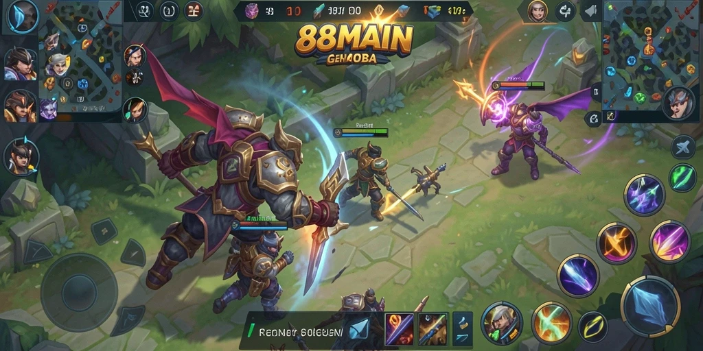 Tampilan gameplay seru di 88MAIN dengan pertarungan tim yang intens.