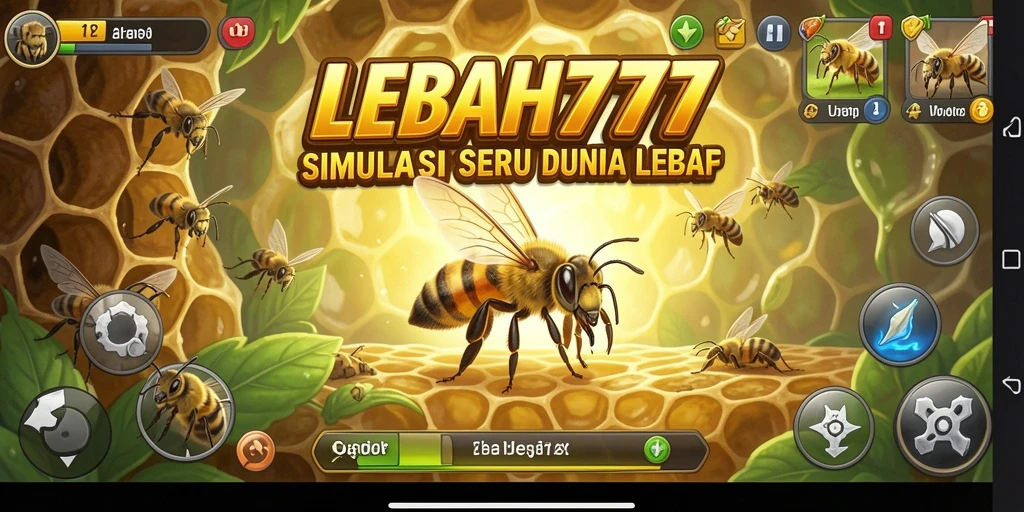 Screenshot dari gameplay LEBAH777 yang menampilkan koloni lebah yang aktif.