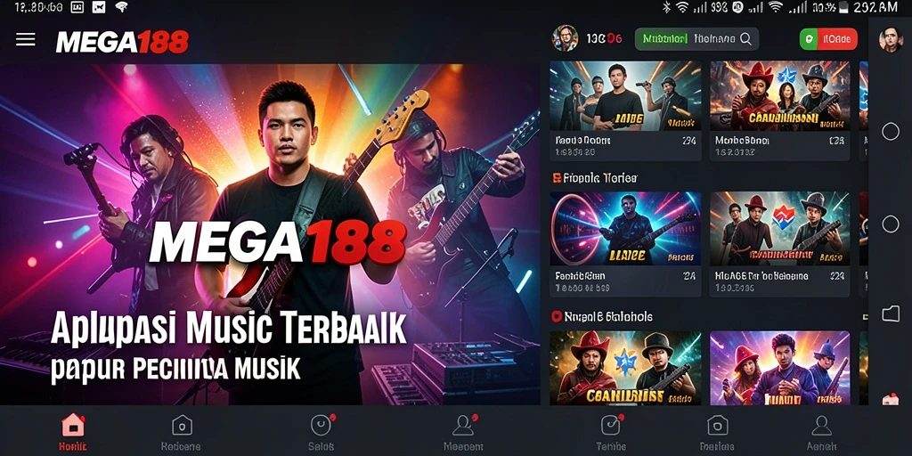 Tampilan gameplay menarik dari MEGA188 saat bermain musik.
