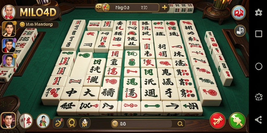 Tampilan utama gameplay MILO4D yang menampilkan keasyikan bermain Mahjong.