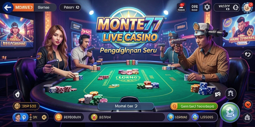 Tampilan gameplay MONTE77 yang mendebarkan dan interaktif.