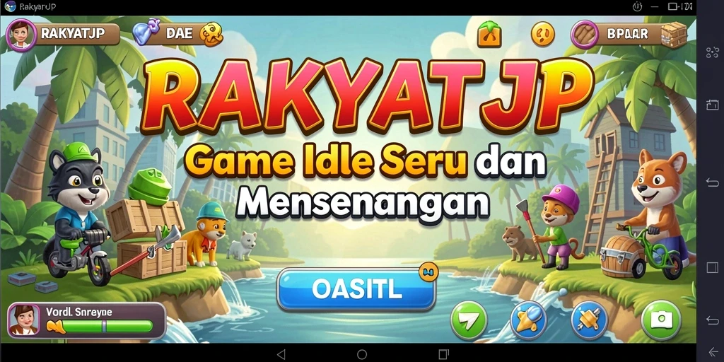 Tangkapan layar gameplay RAKYATJP yang menampilkan suasana santai dan ceria.