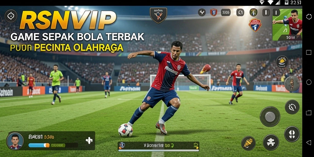 Gameplay menarik dalam RSNVIP dengan aksi sepak bola seru.