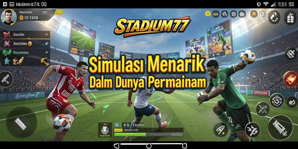 Screenshot gameplay <strong>STADIUM77</strong> dengan tampilan grafis yang memukau.